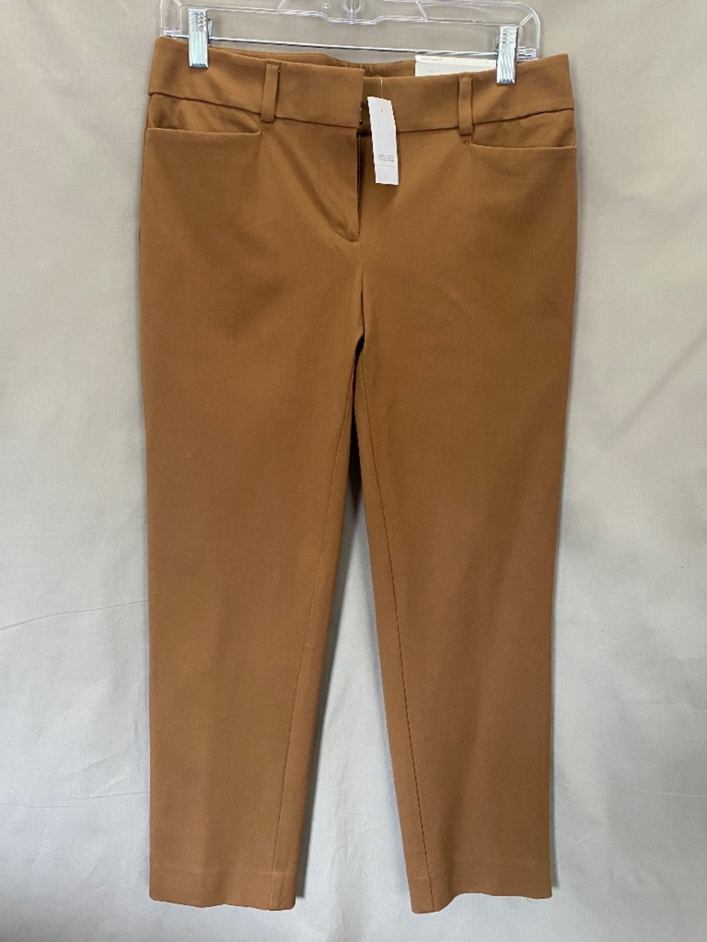 LOFT Zoe Cropped Pants brown stretch fabric women's Size 4 (NWT)